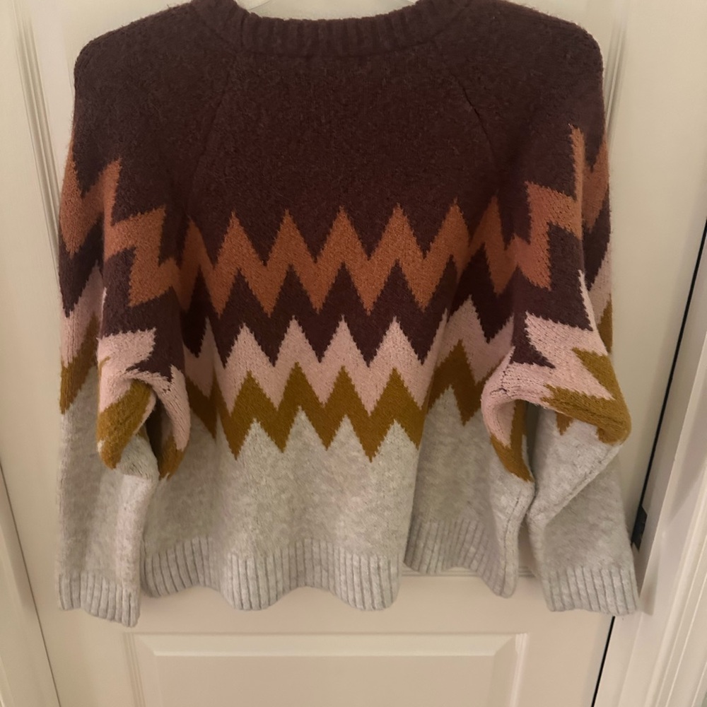 Madewell Chevron Patterned Sweater - Multicolor XL - image 2